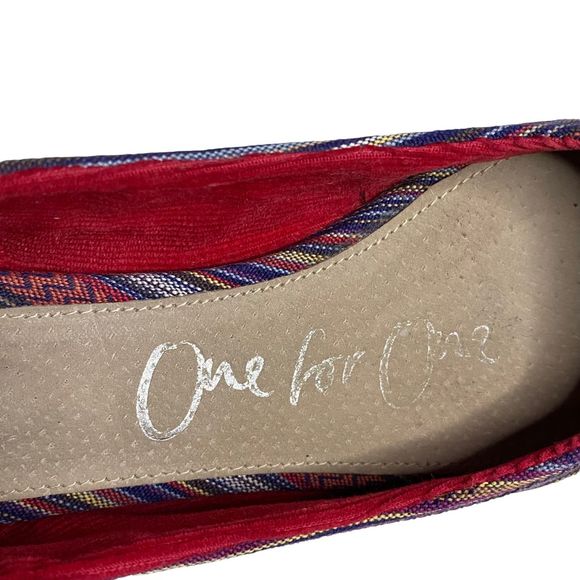 Toms Women's Lina Stripe Ballet Flat Shoes - Picture 6 of 8